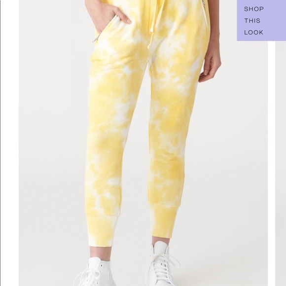 NWT Sincerely Jules for Bandier The Juniper Jogger in Vintage Yellow Tie Die - Picture 4 of 9